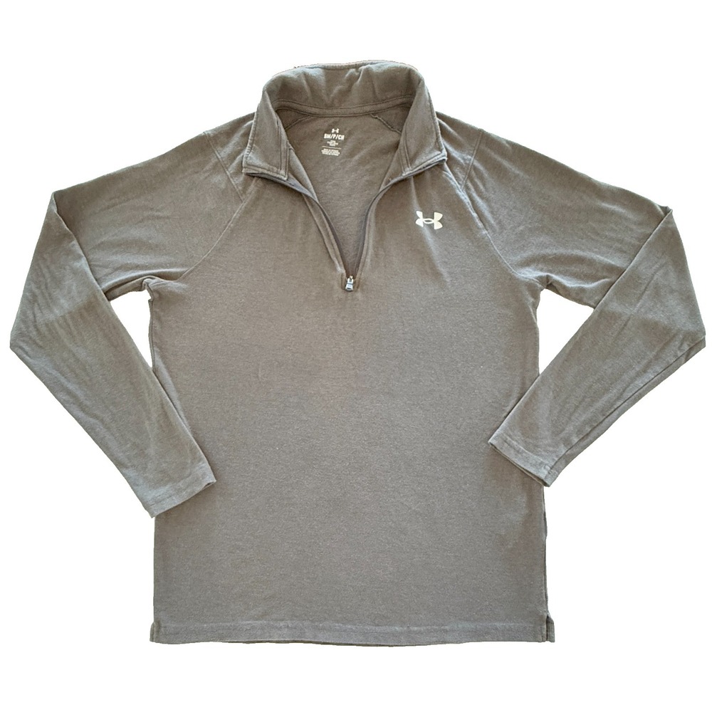 Under Armour 1/4‎ Zip Pullover Womens Small Gray Athletic Loose Fit Top
